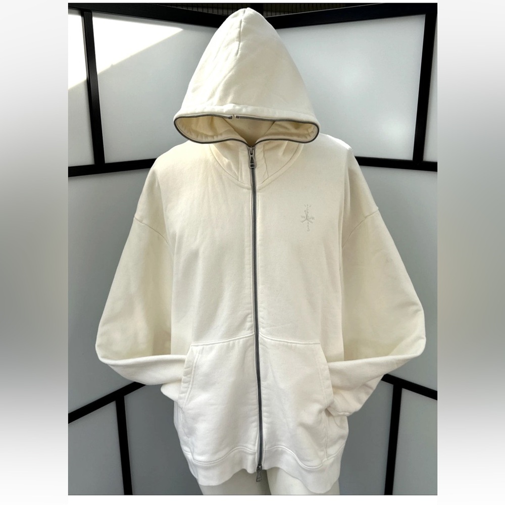 Air Jordan x Travis Scott Men's Full Zip Hoodie DZ5500-133 Cream White Mens XL